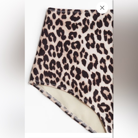 Leopard Print High-Waist Swim Bottoms - Picture 2 of 7